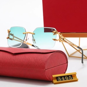 2026 Famous Brand HK6869 Designer Unisex <b>Sunglasses</b> Frameless Metal Optical Lenses UV Protection Square Shape Travel Use - Product Image 3