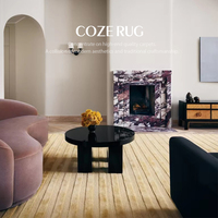 Coze Moderner Einfacher Französischer Stil Roter Handgefertigter 13mm Dicker Polypropylen-Unterlage Luxus Einfarbiger Wohnzimmer-Teppich-Set