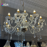Lustre LEDA à 10 têtes en acrylique pour décoration de plafond de mariage, fête ou scène événementielle