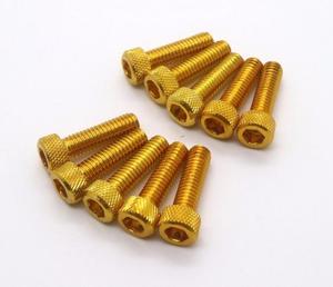 Red Aluminium Hex Head <b>Screws</b> Metric Standard Thread Anodized Finish - Product Image 4