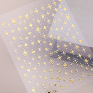 Pegatinas de Uñas con Estrella de 4 Puntas en Lámina Dorada Personalizadas, Decoraciones Metálicas Minimalistas para Arte de Uñas, Suministros para Salón de Uñas al por Mayor - Product Image 2