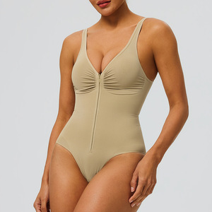 Body modellante <span class=keywords><strong>senza</strong></span> <span class=keywords><strong>cuciture</strong></span> da donna con zip frontale, scollo a V profondo e schiena scoperta, controllo pancia e snellimento <span class=keywords><strong>vita</strong></span>, per uso quotidiano e feste - Product Image 6