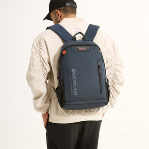 WePower Sac à dos grande capacité pour homme, 18 pouces, avec compartiment pour ordinateur, pour voyages d'affaires, étudiants, couleur unie, bleu foncé - Product Image 3