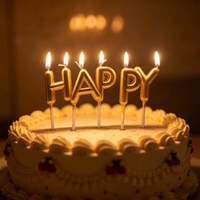 Bougies d'anniversaire dorées en forme de lettres HAPPY, bougies alphabétiques métalliques pour gâteau, bougies dorées pour la décoration de gâteaux d'anniversaire