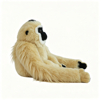Peluche réaliste de Gibbon assis, singe à longs bras, super douce, en coton PP, accessoires, vente en gros d'usine, OEM