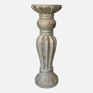 12 pollici decorazione della casa oro antico aspetto <span class=keywords><strong>legno</strong></span> resina pilastro portacandele candelieri dorati - Product Image 1