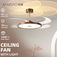 Ventilateur de plafond décoratif de style nordique avec effet d'ombre de pétale, ventilateur LED rétractable, lustre moderne, éclairage de ventilation pour la maison