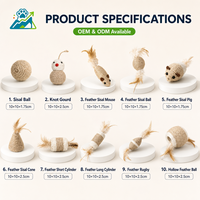 Jouet pour chat en sisal, jouet à mâcher qui couine, jouet pour chat pour le jeu autonome et le nettoyage des dents, accessoires et produits pour animaux de compagnie pour chats d'intérieur