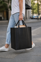 Sac fourre-tout personnalisé avec logo, extra large, résistant, en non-tissé, pour le vin, vente en gros, écologique, réutilisable, fabricant OEM