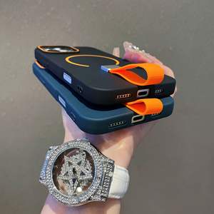 Новый Модный чехол для телефона поставляется с силиконовой подставкой Магнитный чехол для телефона для <span class=keywords><strong>iPhone</strong></span> 15 Pro Max анти-отпечатков пальцев защитный чехол - Product Image 4