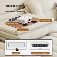 Canapé modulaire intelligent Lawrence Space Capsule Zero-Wall, ensemble de canapés sectionnels électriques fonctionnels en velours chenille crème