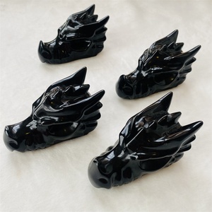 <span class=keywords><strong>Teschi</strong></span> di drago di ossidiana nera di <span class=keywords><strong>roccia</strong></span> di cristallo naturale all'ingrosso per la decorazione - Product Image 5