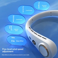 Nouveau mini ventilateur de cou sans pales avec affichage numérique, portable, électrique, pour étudiants, sports de plein air, rechargeable, modèle 36 DBA