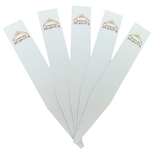 Bandelettes de parfum jetables personnalisées sérigraphie Compatible papier kraft blanc cartes buvard pour les tests d'absorption - Product Image 1