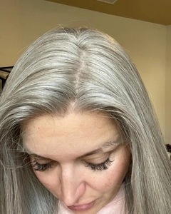 Parrucche Frontali alla Moda in Colore Sale e Pepe, Capelli Umani Vergini Grezzi per Donne, Taglio <span class=keywords><strong>Bob</strong></span> <span class=keywords><strong>Corto</strong></span>, Capelli Remy di Alta Qualità - Product Image 3
