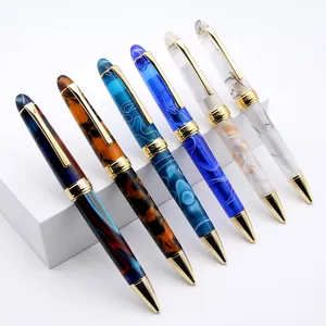 Lingmo Pens Supplier Luxury Resin Personalised Ballpoint Acrylic Pens With Custom Logo