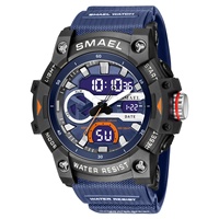 Montre sport SMAEL 8086 à affichage LED analogique-numérique pour homme avec chronomètre et alarme, résistance à l'eau 5 BAR