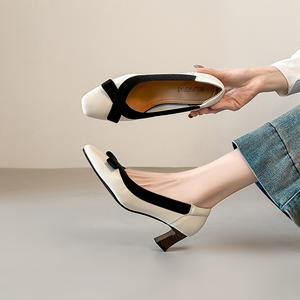 <span class=keywords><strong>Escarpins</strong></span> Femme Style Français Éblouissant à Deux Talons, Nouveauté Printemps 2026, Nœud Papillon, Bouche Peu Profonde, Élégants, Confortables, <span class=keywords><strong>Talon</strong></span> Aiguille, Faciles à Enfiler - Product Image 2