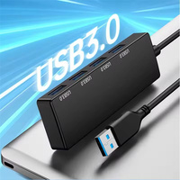 Hub USB 4 ports, hub ABS USB 3.0 pour ordinateur portable, adaptateur multi-splitter pour Xiaomi, Lenovo, Macbook, PC, accessoires informatiques