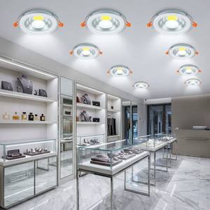 Iluminación Interior de Alta Durabilidad, 3 Colores en Uno, Empotrada en el Techo, 5w 7w 10w 15w 25w, Lámpara de Techo LED COB de Vidrio - Product Image 4