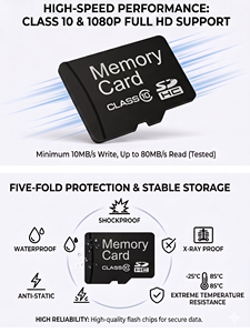 Mini Scheda di Memoria da 16GB a 512GB, Capacità Multiple, Classe 10 U3/U1 V30 per Fotocamere e Dispositivi, Certificata CE RoHS FCC - Product Image 2