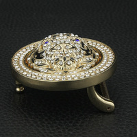 Boucle de ceinture occidentale en alliage de zinc de haute qualité, largeur intérieure 40 mm, personnalisée, mode, animal 3D, strass fantaisie, cristal