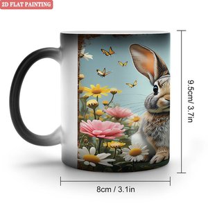 Frosted Black <b>Ceramic</b> <b>Mug</b> 11oz Heat Sensitive Daily Drinking Cup Home Office Use - Product Image 1