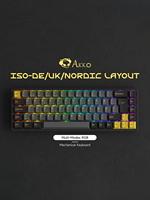 Clavier mécanique AKKO Black Gold 3068B Plus ISO-DE/UK/NE avec rétroéclairage LED RGB, échangeable à chaud, pour connexion sans fil 5.0 2.4G/filaire (USB-C)
