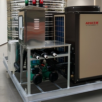 Chauffe-eau commercial intégré à pompe à chaleur air-eau 60 kW, ultra basse température, pour chauffage central et bain de linge en écoles et hôtels