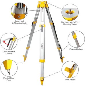 <span class=keywords><strong>Huepar</strong></span> — trépied télescopique M3Y, niveau optique automatique, Laser rotatif, trépied télescopique à tête plate en aluminium - Product Image 4