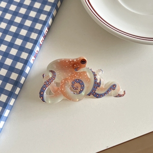Pinzas de Pelo de Acetato con Diseño de <span class=keywords><strong>Pulpo</strong></span> Marino, Ecológicas, de 12 cm y 7.5 cm, con Impresión Personalizada, Color Personalizado - Product Image 5