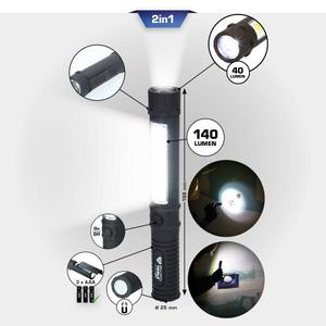 BRILLIANT TOOLS - BT130910 Torche COB 2 en 1 avec 140 lumens-Torches EAN 4042146851890 - Product Image 2