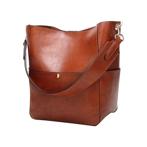 Women's Designer Work Shoulder Bags Waterproof PU Leather Bucket Tote Hobo Purse and <strong>Medium</strong> Satchel <strong>Handbag</strong> with Open Closure - Product Image 1