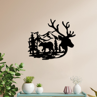 Putuo décor métal fleur mur Art intérieur suspendu cerf islamique fleur accessoires pour la maison salon décor