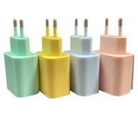 Adaptateur chargeur rapide coloré type C 20W USB PD, prise EU, UK, US, KR, AU, chargeur mural pour téléphone