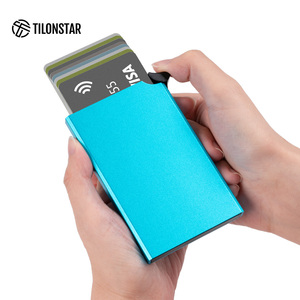 TILONSTAR TWM112 Custom Design Logo Gifts Aluminum Mini Pocket <b>Card</b> Case Sublimation Credit <b>Card</b> <b>Holder</b> For Men - Product Image 2
