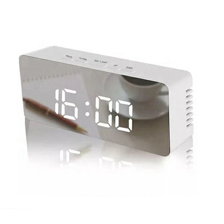 Mirror digits desk clock Electronic Digital LED light big display creative Alarm Clock promotional women lady gift make up clock