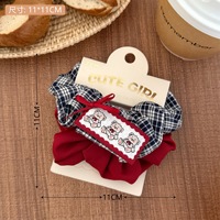 Élastiques à cheveux en tissu écologiques à carreaux pour filles, haute élasticité, style nœud, pour queue de cheval, pour fête