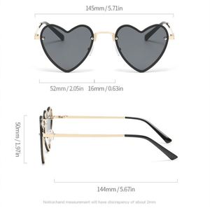 Gafas de Sol de Metal con Logotipo Personalizado, Diseño Moderno y Lindo para Fiestas, Lentes Degradadas con Protección UV400, Montura Corazón sin Aro para Mujer, 2025 - Product Image 6