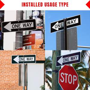 Ensemble de panneaux de signalisation de circulation unidirectionnelle conformes à la MUTCD - Panneaux réfléchissants unidirectionnels/à rondins pour les routes américaines - Product Image 5