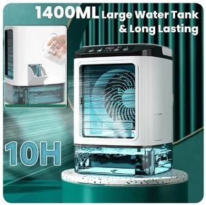 Moderno Aire Acondicionado Portátil Seguro, Ventilador de Escritorio con Doble Pulverización, Atomización Ultrasónica, 3 Velocidades, Silencioso, Enfriador de Aire, Luz Nocturna Eléctrica - Product Image 3