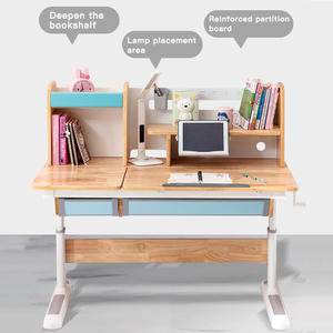 <span class=keywords><strong>Bureau</strong></span> d'étude pour enfants <span class=keywords><strong>de</strong></span> style moderne, réglable en hauteur, avec grand tiroir à gauche et support <span class=keywords><strong>de</strong></span> livres en bois pour la maison, la chambre ou l'école - Product Image 4