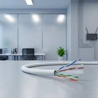 Kabel Ethernet PVC 305m Cat6 UTP Indoor Harga Kompetitif, Mendukung POE 4 Pasang Dengan Pemisah Silang