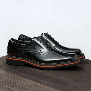 High Quality Luxury Casual Shoes Men Business Formal British Style Color Patchwork Lace-Up Square <b>Toe</b> Lightweight Breathable - Product Image 5