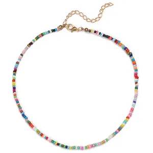 Europese En Amerikaanse Nieuwe Stijl Bohemian Strand Etnische Stijl Gekleurde Kleine Daisy Mode Kleur Glas Zaad Kralen Ketting