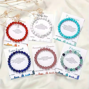 8mm Trendy Boho Healing Gemstone <b>Bracelets</b> Twin Soulmates & <b>Best</b> <b>Friends</b> Natural Stone Stretch Beads for Women & Men Gift Card - Product Image 1