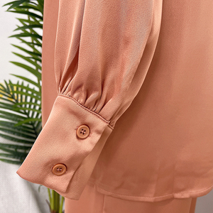 2024 haute qualité combinaisons moyen-orient femmes couleur unie femmes Chic combinaison <span class=keywords><strong>Satin</strong></span> dos fermeture éclair avec ceinture femme combinaison - Product Image 5
