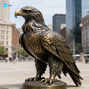 Бронзовая металлическая скульптура орла для уличного декора, изысканная металлическая статуя орла в натуральную величину, бронзовый сокол - Product Image 6