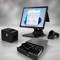 Sistema POS Todo en Uno Ultrafino de 15.6 Pulgadas - Terminal POS de Alta Velocidad con Subpantalla de 11.6 Pulgadas sin Bordes y Diseño Plegable Estable