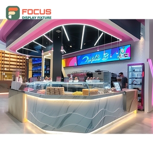 Durable Coffee Display Cabinet Laminate Wood Finish Syrup Bottle Display Area Coffee Display Cabinet - Product Image 5